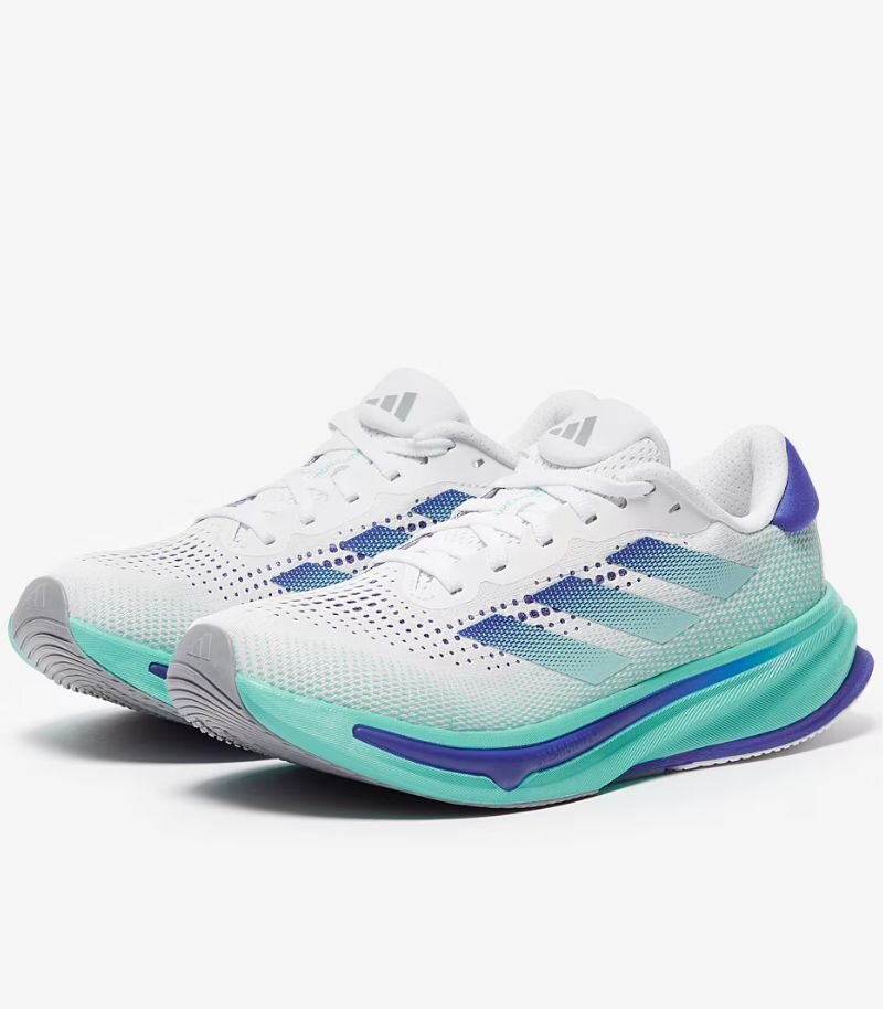 adidas supernova rise trainers in white and blue/turquoise